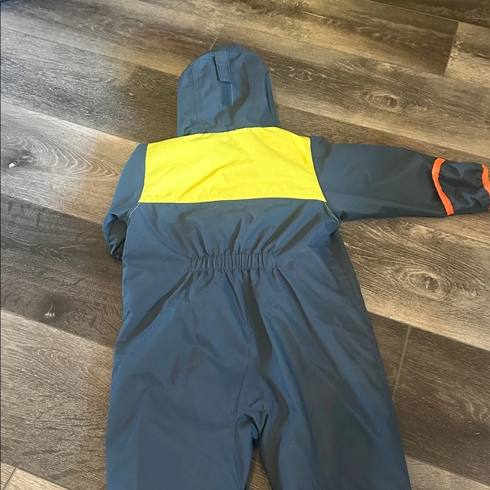 Columbia Infant Snowsuit in Yellow and Gray with Orange Trim
